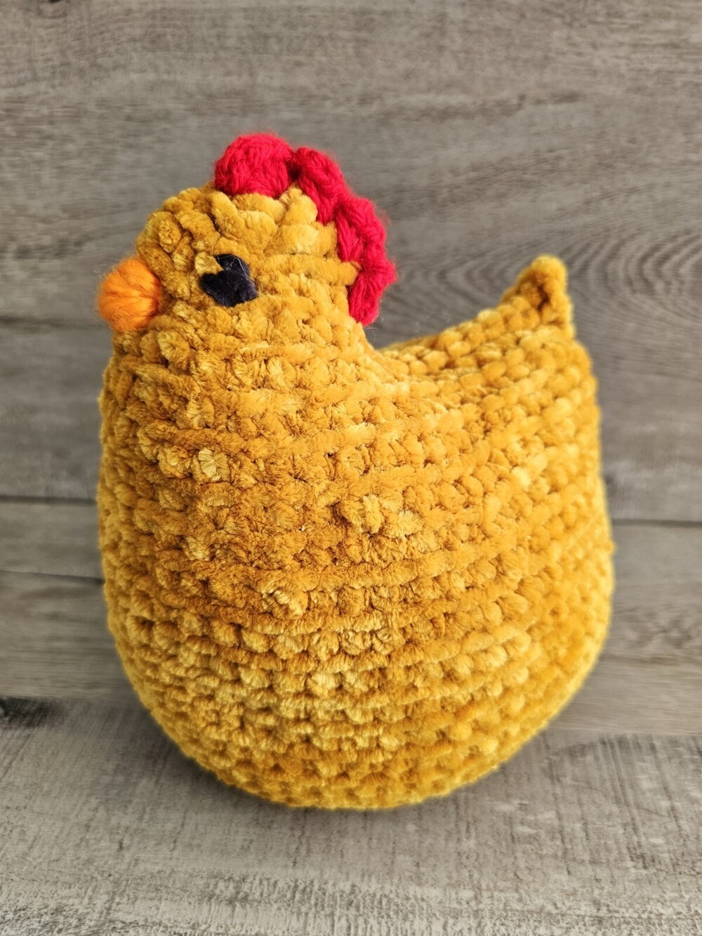 Handmade Crochet Yellow Chicken Hen 7" Farm Grannycore Stardew Valley Amigurumi